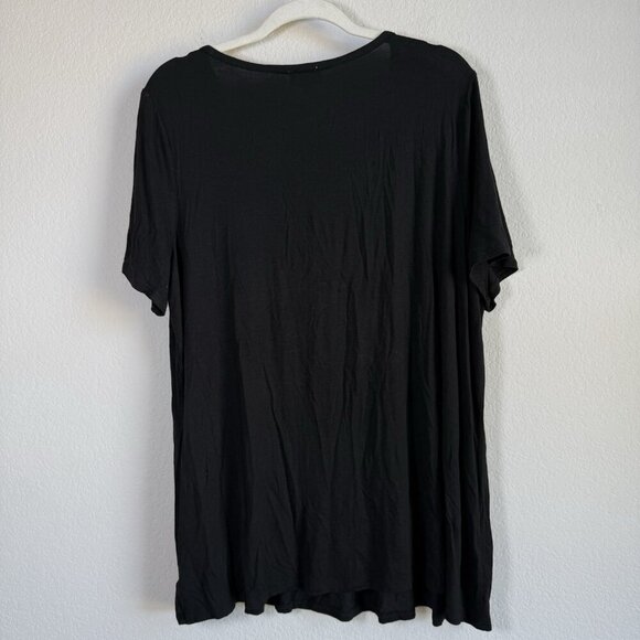 Kim Rogers Women's Black Honeycomb V-Neck Short Sleeve Flowy Top Size XXL‎ NWT - Picture 7 of 14